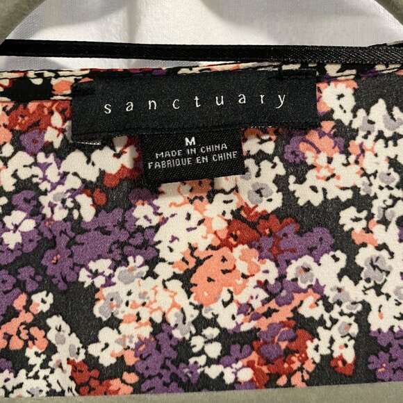 Sanctuary Cori‎ Wrapped Front Long Sleeve Floral Blouse Size M - Picture 5 of 9
